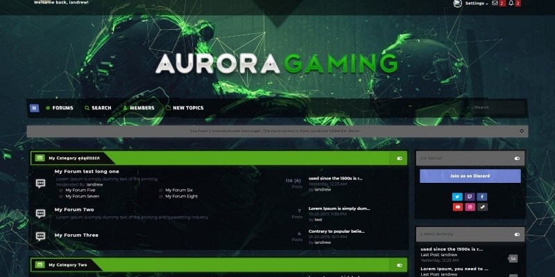 Aurora - Responsive MyBB Theme