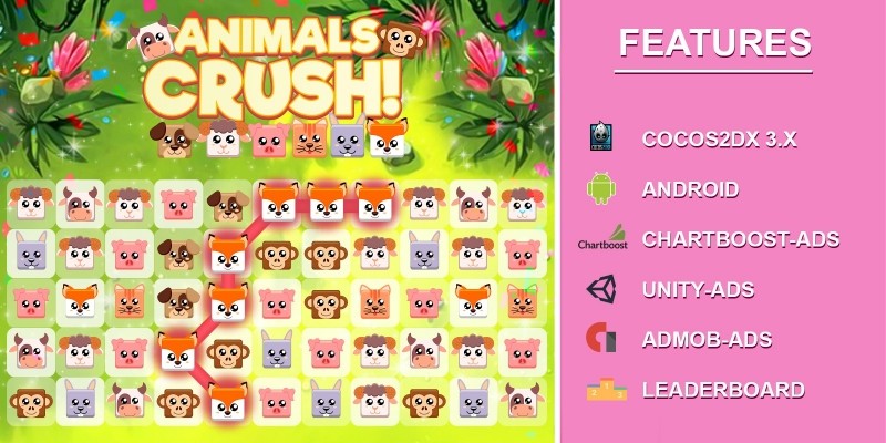 Animal Crush Match Three - Android Game