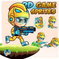 SpaceBoy 2D Game Sprites