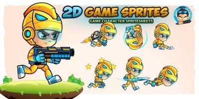 SpaceBoy 2D Game Sprites