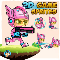 SpaceGirl 2D Game Sprites
