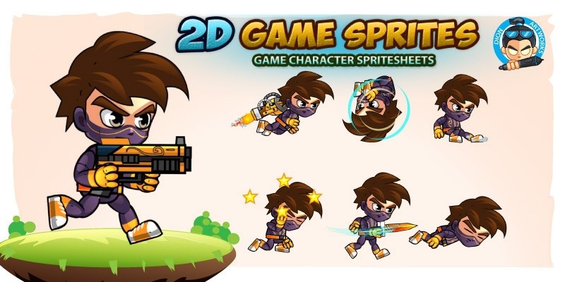 Ninja Boy 2D Game Sprites