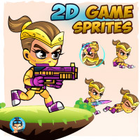 Ninja Girl 2D Game Sprites