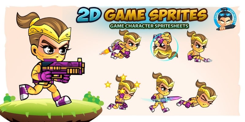 Ninja Girl 2D Game Sprites