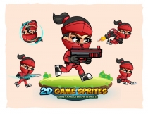 RedGirl Ninja 2D Game Sprites Screenshot 1