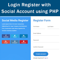 Login Register with Social Account Using PHP