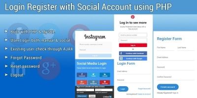 Login Register with Social Account Using PHP