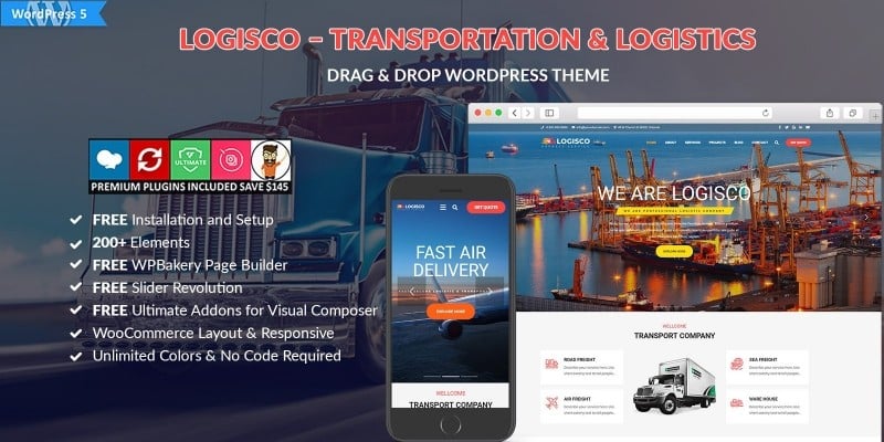 Logisco – Transportation WordPress Theme