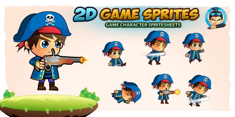 Pirate 2D Game Character Sprites