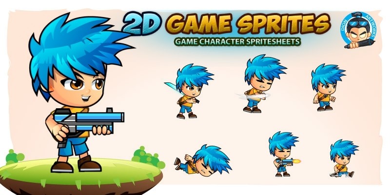 Jim 2D Game Character Sprites