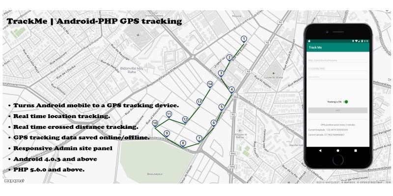 TrackMe Android PHP GPS Tracking 