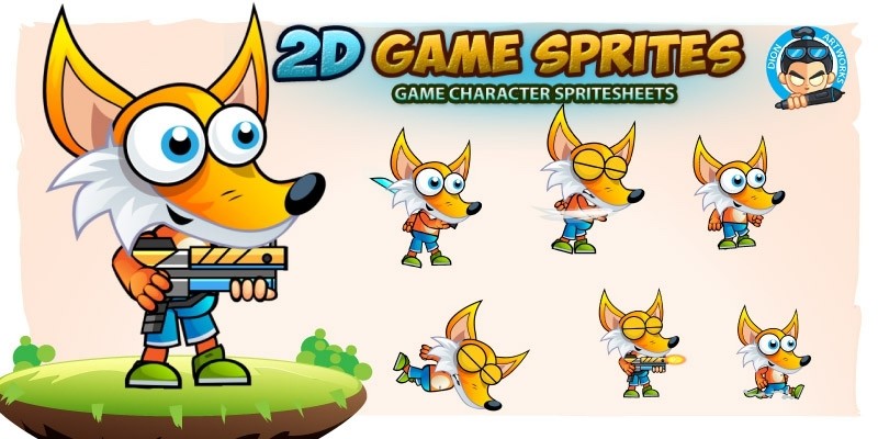 Fox 2D Game Character Sprites