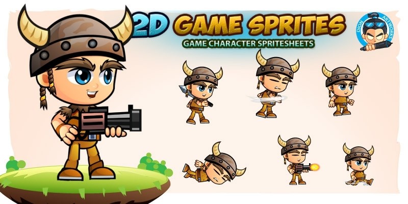 Viking 2D Game Character Sprites