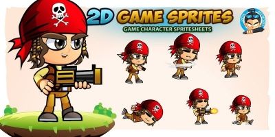 Pirate Boy 2D Game Character Sprites