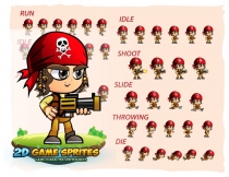 Pirate Boy 2D Game Character Sprites Screenshot 2