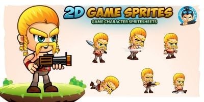 Barbarian 2D Game Character Sprites
