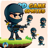 Ninja 2D Game Character Sprites