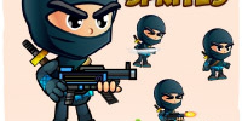 Ninja 2D Game Character Sprites