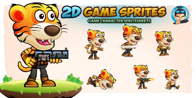 Tiger Warrior 2Game Character Sprites