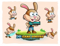Warrior Bunny 2D Game Character Sprites Screenshot 1