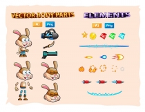 Warrior Bunny 2D Game Character Sprites Screenshot 3