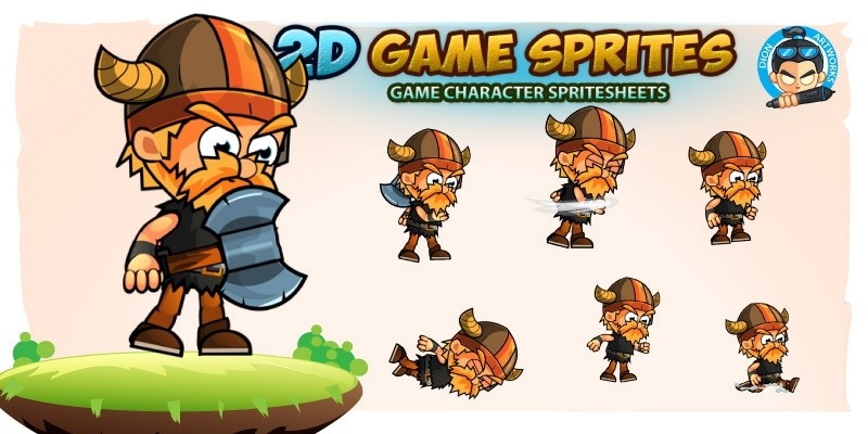 Viking 2D Game Character Sprites