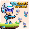 Space boy X001 2D Game Character Sprites