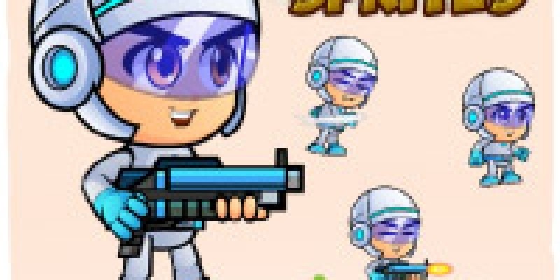 Space boy X001 2D Game Character Sprites