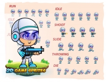 Space boy X001 2D Game Character Sprites Screenshot 2