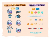 Space boy X001 2D Game Character Sprites Screenshot 3