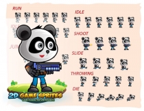 Panda Warrior 2D Game Character Sprites Screenshot 2