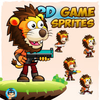 Lion Warrior 2Game Character Sprites 222