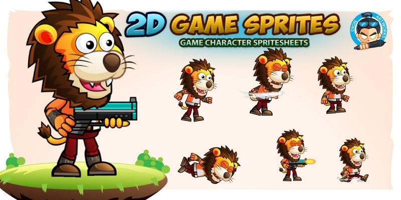 Lion Warrior 2Game Character Sprites 222