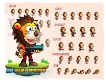 Lion Warrior 2Game Character Sprites 222 Screenshot 2