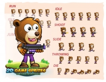 Bear Warrior 2D Game Character Sprites Screenshot 2