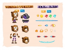 Bear Warrior 2D Game Character Sprites Screenshot 3
