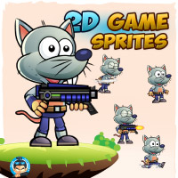 Rat Warrior 2D Game Character Sprites