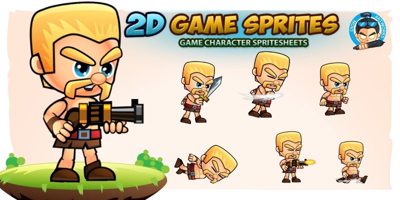 Barbarian 2D Game Character Sprites