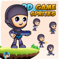 Ninja 003 2D Game Character Sprites