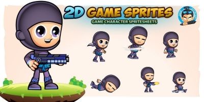 Ninja 003 2D Game Character Sprites