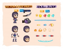 Ninja 003 2D Game Character Sprites Screenshot 3