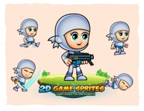White Girl Ninja 2 Game Character Sprites Screenshot 1