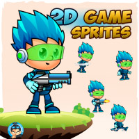 SpaceBoy 1000 2D Game Character Sprites