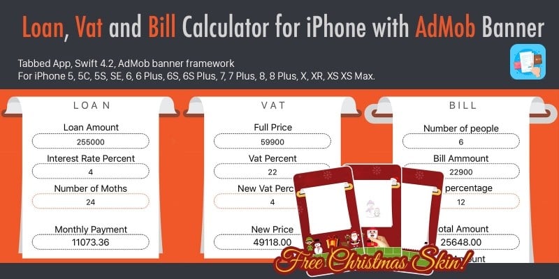 Loan VAT and Bill Calculator with AdMob For iOS