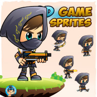 Black Assassin Game Sprites