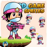 NinjaFlor 2D Game Sprites