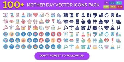 100 Mother Day Vector Icons Pack