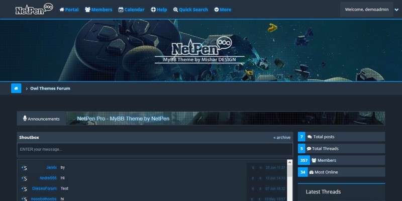 NetPen Pro Gaming - MyBB Theme