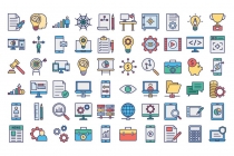 280 Project Management Isolated Vector Icons Pack Screenshot 2