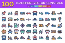 100 Transport Vector Icons Pack Screenshot 1